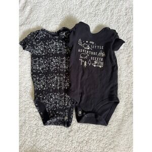 Carter's Bodysuits Baby 6M Black Excellent Camping Adventure 2-Pack